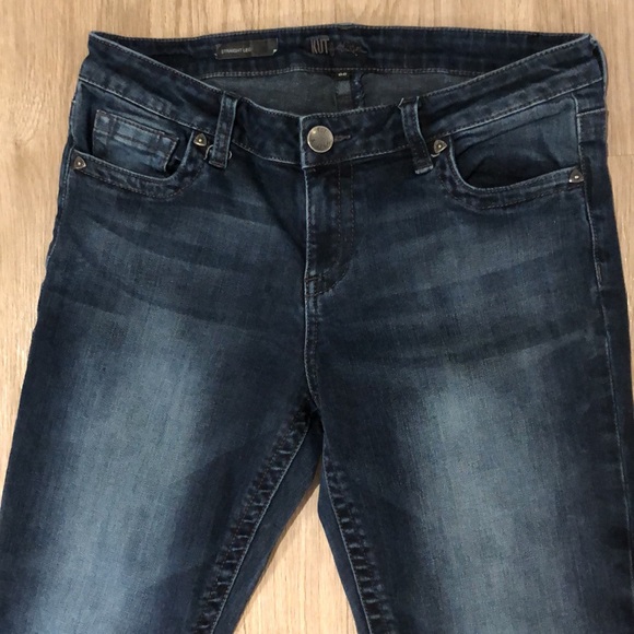 KUT From The Kloth Dark Blue Wash Straight LegJeans Size 8 Short - Picture 3 of 16